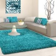 Tapijtenloods Basic Shaggy vloerkleed Turquoise Hoogpolig- 120x170 CM