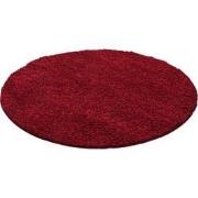 Tapijtenloods Basic Rond Shaggy vloerkleed Rood Hoogpolig- 80 CM ROND