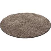 Tapijtenloods Basic Rond Shaggy vloerkleed Caramel Hoogpolig- 160 CM R...