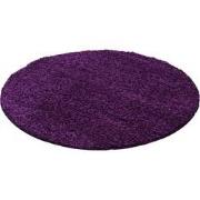 Tapijtenloods Basic Rond Shaggy vloerkleed Paars Hoogpolig- 120 CM RON...