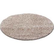 Tapijtenloods Basic Rond Shaggy vloerkleed Beige Hoogpolig- 120 CM RON...