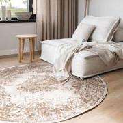 Rond Vintage Vloerkleed Keshan Bruin/Beige - Polypropyleen - Rond 160 ...