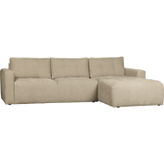 vtwonen Bar Chaise Longue Rechts - Stof - Zand - 87x280x170