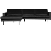 BePureHome Rodeo Chaise Longue Links - Velvet - Antraciet - 85x300x86