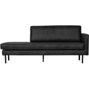 BePureHome Rodeo Daybed Rechts - Eco-leder - Zwart - 85x266x86/213