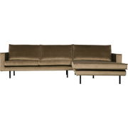 BePureHome Rodeo Chaise Longue Rechts - Velvet - Taupe - 85x300x155