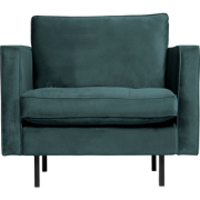 BePureHome Rodeo Classic Fauteuil - Velvet - Teal - 83x98x88