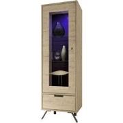 Vitrine 1 deur in glas met 1 lade zonder verlichting H177 cm - Palma