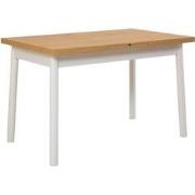 Uitschuifbare tafel van 120 tot 153 cm, beuken en wit decor - OLIVER