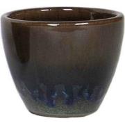 PTMD Vero Ronde Bloempot - H7,5 x Ø8,5 cm - Terracotta - Groen