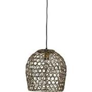 PTMD Rustin Ronde Hanglamp - H26 x Ø30 cm - Metaal - Goud