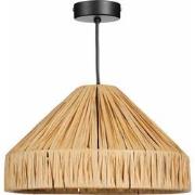 Mica Decorations Hanglamp Elisa - 30x30x18 cm - Raffia - Bruin