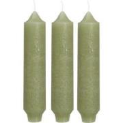 Palermo kaarsen set 3 stuks dia. 3.5 x H 17 cm groen