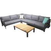 Midori loungeset dark grey 340x260 cm inclusief mixed grey kussens