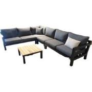 Midori loungeset black 340x260 cm inclusief panther black kussens