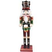Clayre & Eef Beeld Notenkraker 30 cm Groen Rood Polyresin Kerstdecorat...