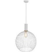 OONAH 1xE27 D450xH550 Wit / goud + 3m kabel wit stof