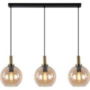 OSIRA Pendel E27 3L Zwart + goud, amber glas 3x Ã˜200mm