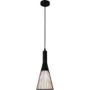 THAN pendel 1x E27 mat zwart + witte kap