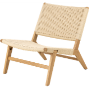 William houten fauteuil beige - met gewoven zitting