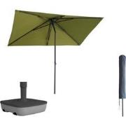 Kopu® Leon Parasol Rechthoek 150x250cm met Hoes en Voet - Balkonparaso...