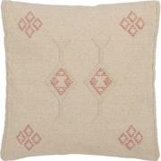 J-Line - Kussen Diamanten+pijlen Katoen Creme/roze - 45x15x45cm