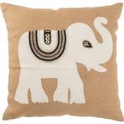 J-Line - Kussen Olifant Textiel Naturel/wit Large - 60x60x11.5cm