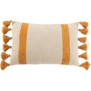 J-Line - Kussen Strand Groeven Rechthoek Katoen Oker - 60x40x10cm
