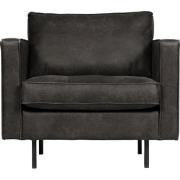 BePureHome Rodeo Classic Fauteuil - Recycle Leer - Zwart - 83x98x88