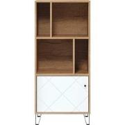 Bibliotheek 1 deur en 4 nissen mat wit H136 cm - Touch