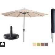 Kopu® Madrid grote Parasol Rond 350 cm met Beschermhoes en Parasolvoet...