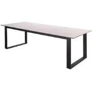 Teeburu table 240x100cm. alu black/travertin