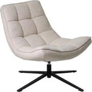 Draaifauteuil Stof/Textiel - Beige - 86x74x84cm - Mattis