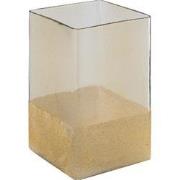 PTMD Windlicht Waya - 15x15x25 cm - Glas - Champagne