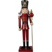Clayre & Eef Kerstdecoratie Notenkraker 60 cm Rood Metaal