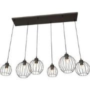 industriële hanglamp Palmieri Zwart 6-lichts