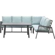 Garden Impressions Brendon lounge dining set 4-delig rechts - mint gri...