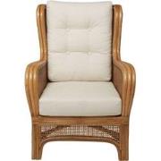 Fauteuil in rotan en stof L70 cm - GUSTAVE