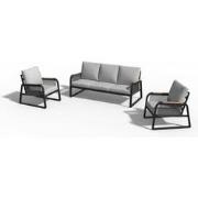 Sens-Line - Toscane Tuinbank met Stoelen - Zwart/Grijs