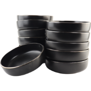 OTIX Soepborden - Diepe Pasta Borden - Set van 12 stuks - 18cm - Zwart...