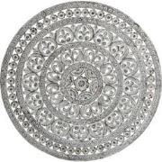 PTMD Jazzlyn White Antique MDF Wall Panel Round Carved