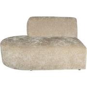 PTMD Lujo Sofa Cream Fiore Fabric Left Ottoman