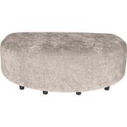 PTMD Lujo Sofa White Fiore Fabric Longchair Pouf