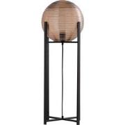 PTMD Korrin Brown Embossed Rib Glass Floor Lamp Ball