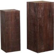 PTMD Kyro Brown Sandblasted Mango Wood Pedestal SV2