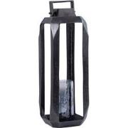 PTMD Hythm Black Casted Alu Lantern With Glass S