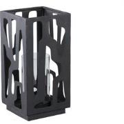 PTMD Dewey Black Iron Square Stormlight With Glass S