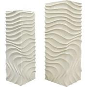 PTMD Isaiah White Mdf Pedestal Wavy Design SV2