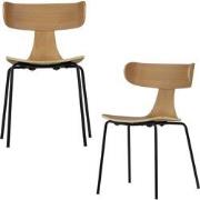 BePureHome Form Eetkamerstoelen - Hout - Naturel - Set van 2