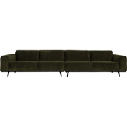 BePureHome Statement XL 4-Zits Bank - Rib - Groen - 77x372x93